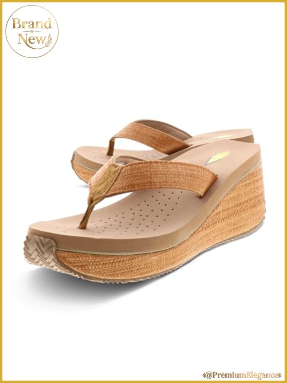 Wedge Thong Sandal Slip-On 2.75 Inch Heel with EVA Insole